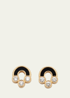 Viltier Magnetic Stud Earrings In Onyx, 18k Yellow Gold And Diamonds