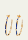 Viltier Rayon Lapis Extra-large Hoop Earrings In 18k Yellow Gold And Diamonds In Blue