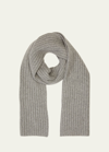 Portolano Ribbed Cashmere Scarf In Gray