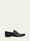 Magnanni Men's Daren Leather Moccasin Loafers In Black