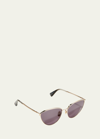 Max Mara Cat-eye Metal Sunglasses In Purple