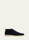 Loro Piana Polacchino Suede Slip-on Chukka Boots
