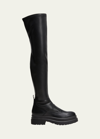 Jw Anderson Leather Over-the-knee Legging Boots In Black