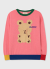 The Animals Observatory Kid's Bull Graphic Sweater In Pink