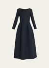 The Row Lilibet Fit-&-flare Midi Dress In Black
