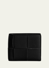 Bottega Veneta Intrecciato Bifold Wallet In Black/silver