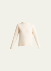 Jil Sander Long-sleeve Boiled Wool Sweater In Neutral