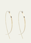 LANA SOLO LARGE FLAT UPSIDE DOWN HOOP EARRINGS WITH DIAMONDS, 60MM