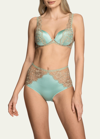 Id Sarrieri Lace-trim Padded Push-up Bra In Green