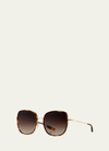 Barton Perreira Vega Acetate & Titanium Butterfly Sunglasses In Brown