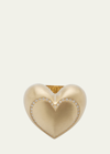 Lauren Rubinski 14k Gold And Diamond Heart Ring In Metallic