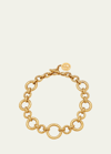 Ben-amun Gold Hammered Chain Necklace With Toggle
