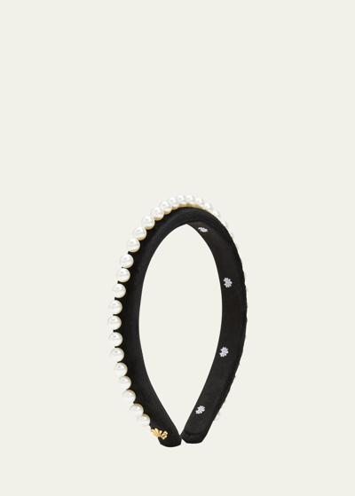 Lele Sadoughi Gigi Pearly Velvet Headband