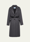 Prada Single-breasted Belted Cashmere Coat