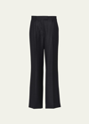 Prada Low-rise Wool Trousers In Black