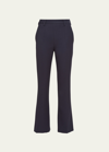 Prada Gabardine Flared Ankle Trousers In Gray