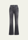 Prada Cropped Bootcut Denim Jeans In Black