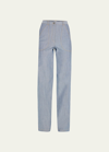 Cinq À Sept Francine Topstitched High-rise Straight-leg Pants