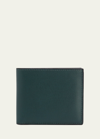 Valextra Men's Leather V-cut Bifold Wallet In Green