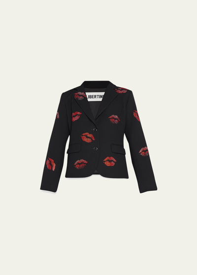 Libertine Bisou Short Crystal Lip Wool Blazer