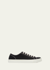 Maison Margiela Men's Tabi Split-toe Canvas Low-top Sneakers In Black