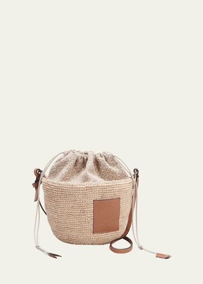 Loewe X Paula's Ibiza Anagram Raffia Pochette Crossbody Bag In Brown