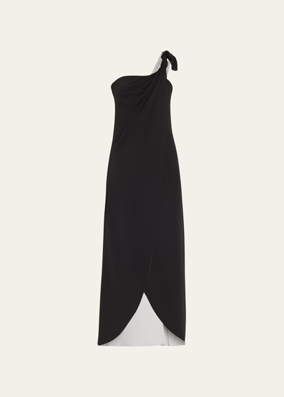 Giorgio Armani Bow One-shoulder Silk Gown