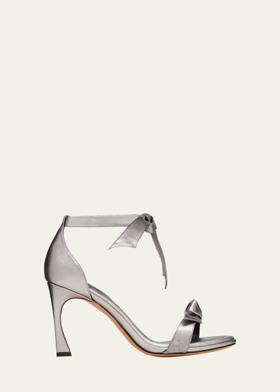 Alexandre Birman Clarita Metallic Ankle-bow Sandals
