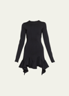 Givenchy Punto Milano Ruffle Mini Dress In Black