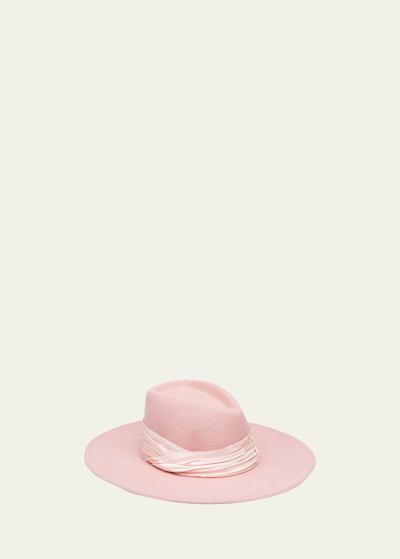 Eugenia Kim Harlowe Wide-brim Felt Fedora Hat In Pink