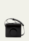 Lemaire Flap Leather Camera Crossbody Bag In Black