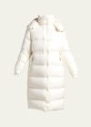 Moncler Cavettaz Long Puffer Coat In White