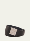 Givenchy Men's 4g-buckle Reversible Leather Belt In Black