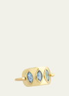 Celine Daoust Triple Marquis Aquamarine Ring In Gold