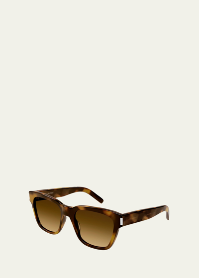 Saint Laurent Men's Saddle-bridge Rectangle Sunglasses