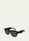 Alaïa Embellished Rectangle Acetate Sunglasses In Black