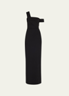 Alexander Mcqueen Off-shoulder Paneled Column Gown In Black