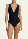 Jets Australia Jetset Plunge One-piece Swimsuit (a-d) In Mineral