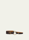 Ralph Lauren Tri Strap O-ring Belt In Black