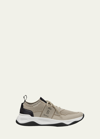 Berluti Men's Tech-knit Sneakers In Gray