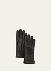 Bottega Veneta Woven Leather & Cashmere Gloves