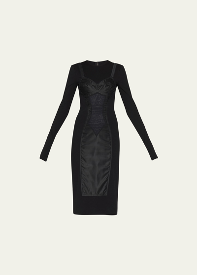 Dolce & Gabbana Long-sleeve Midi Sheath Dress
