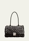 Bottega Veneta Medium Rumple Shoulder Bag In Black