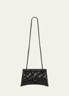 Balenciaga Crush Small Quilted Chain Shoulder Bag In 1000 Black