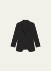 Theory Etiennette Back-vent Cutaway Long Blazer In Black