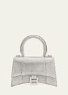 Balenciaga Hourglass Xs Strassed Top-handle Bag In White