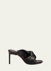 Jacquemus Les Mules Bagnu Twisted Lambskin Sandals In Black