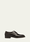 Giorgio Armani Men's Leather Derby Shoes In Black