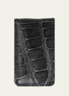 Abas Men's Alligator Leather Magnetic Money Clip In Black