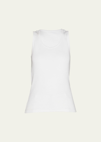 Bottega Veneta Dry Stretch Cotton Ribbed Tank Top In White